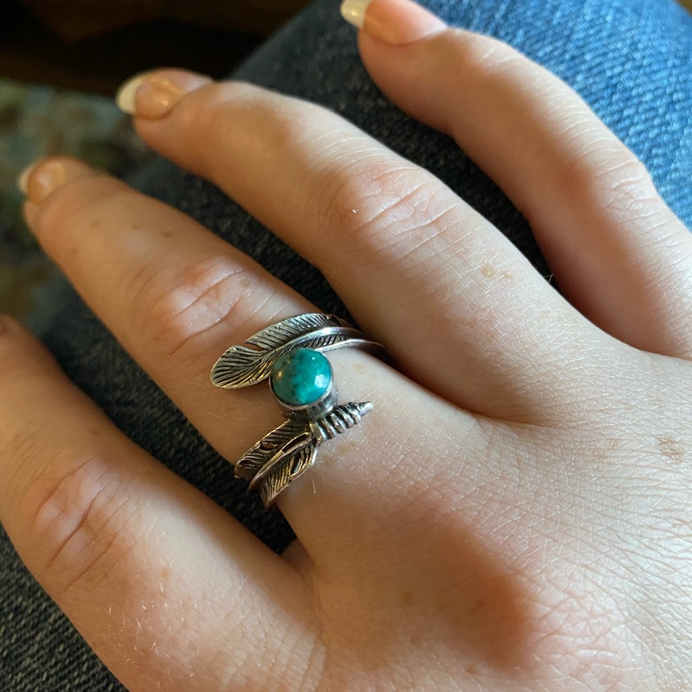 Turquoise feather ring - Picture 2 of 11